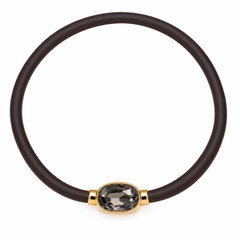 Collar Ébano de caucho con circonita, vista 12 - Alma de Plata