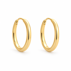 Pendientes Isla, aros de plata 925 de 2 cm en plateado y dorado