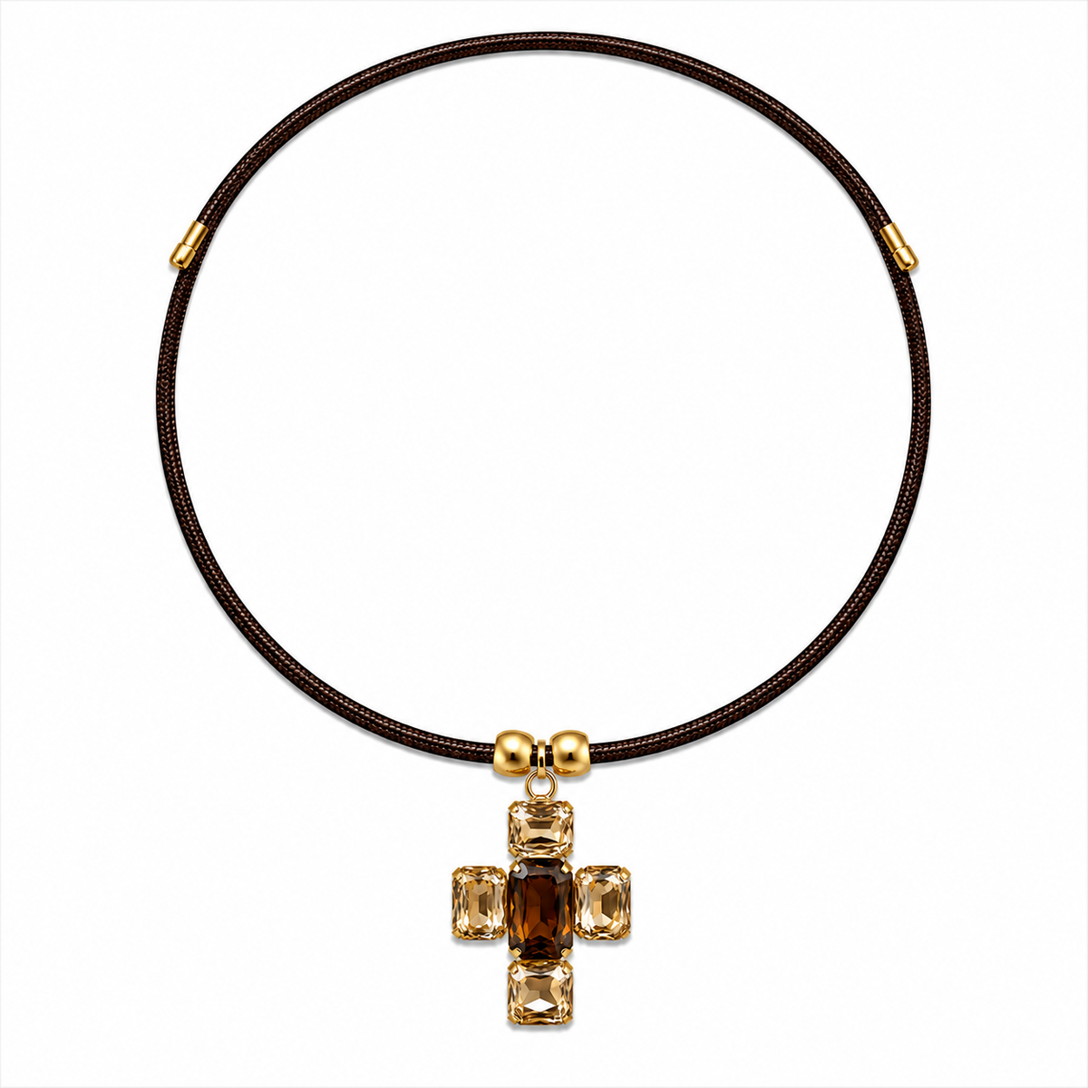 Collar Imantado Esenza con cruz de circonitas - Alma de Plata