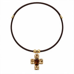Collar Imantado Esenza con cruz de circonitas - Alma de Plata
