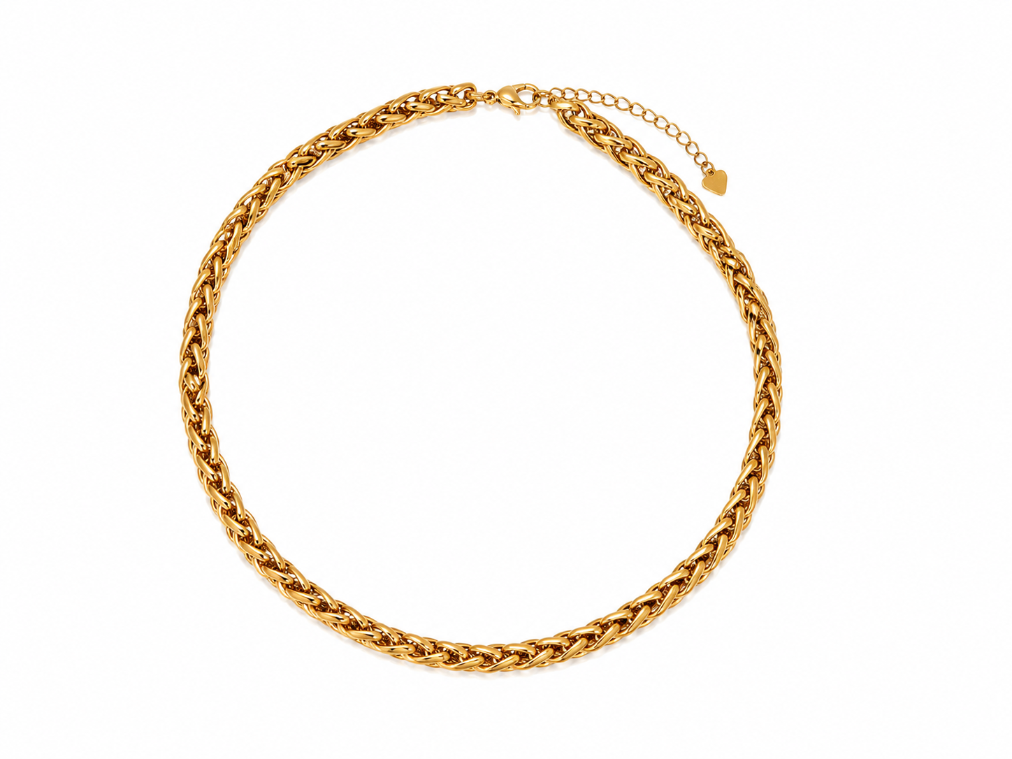 COLLAR ACERO TRENZADO DORADO