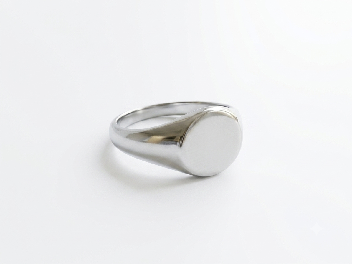 ANILLO ACERO PLATEADO Talla 20