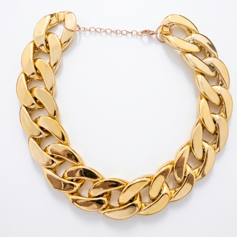 COLLAR CADENA FIESTA DORADO