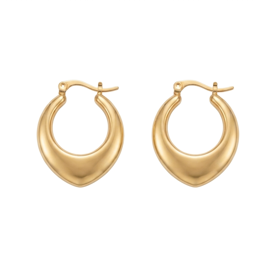 PENDIENTES ACERO DORADO