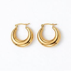 PENDIENTES ACERO DORADO BOTTEGA