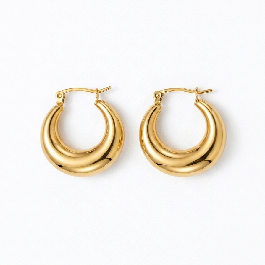 PENDIENTES ACERO DORADO BOTTEGA