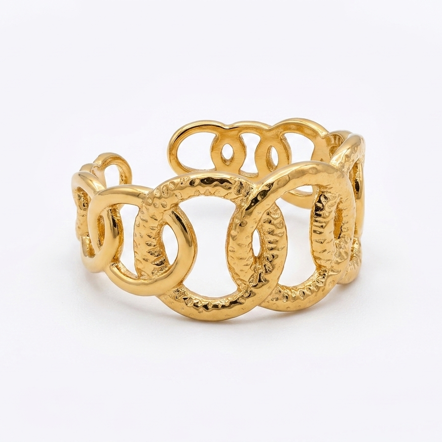 ANILLO ACERO DORADO