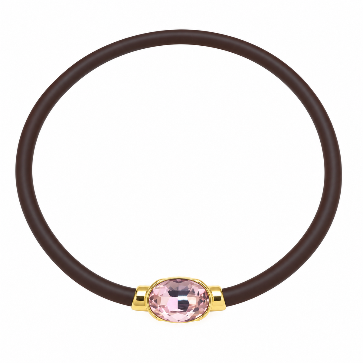 Collar Ébano de caucho con circonita, vista 6 - Alma de Plata