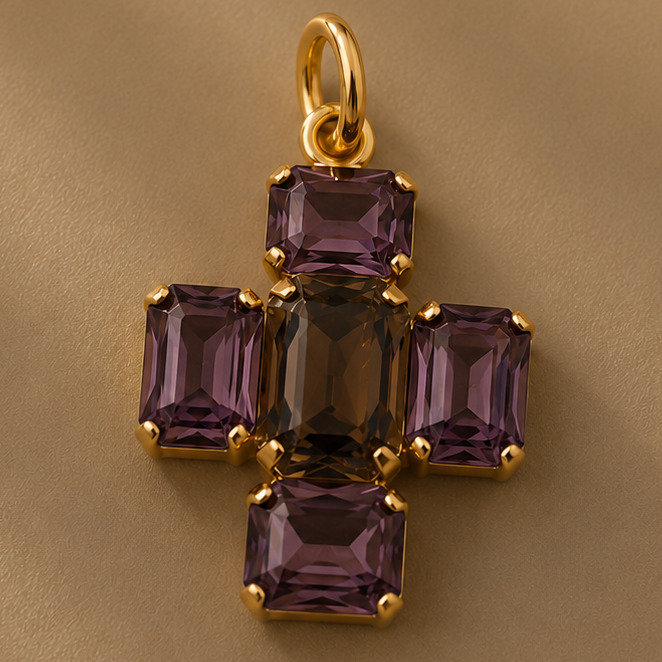 Charm Cruz Esenza Maxi de cristales, vista 5 - Alma de Plata