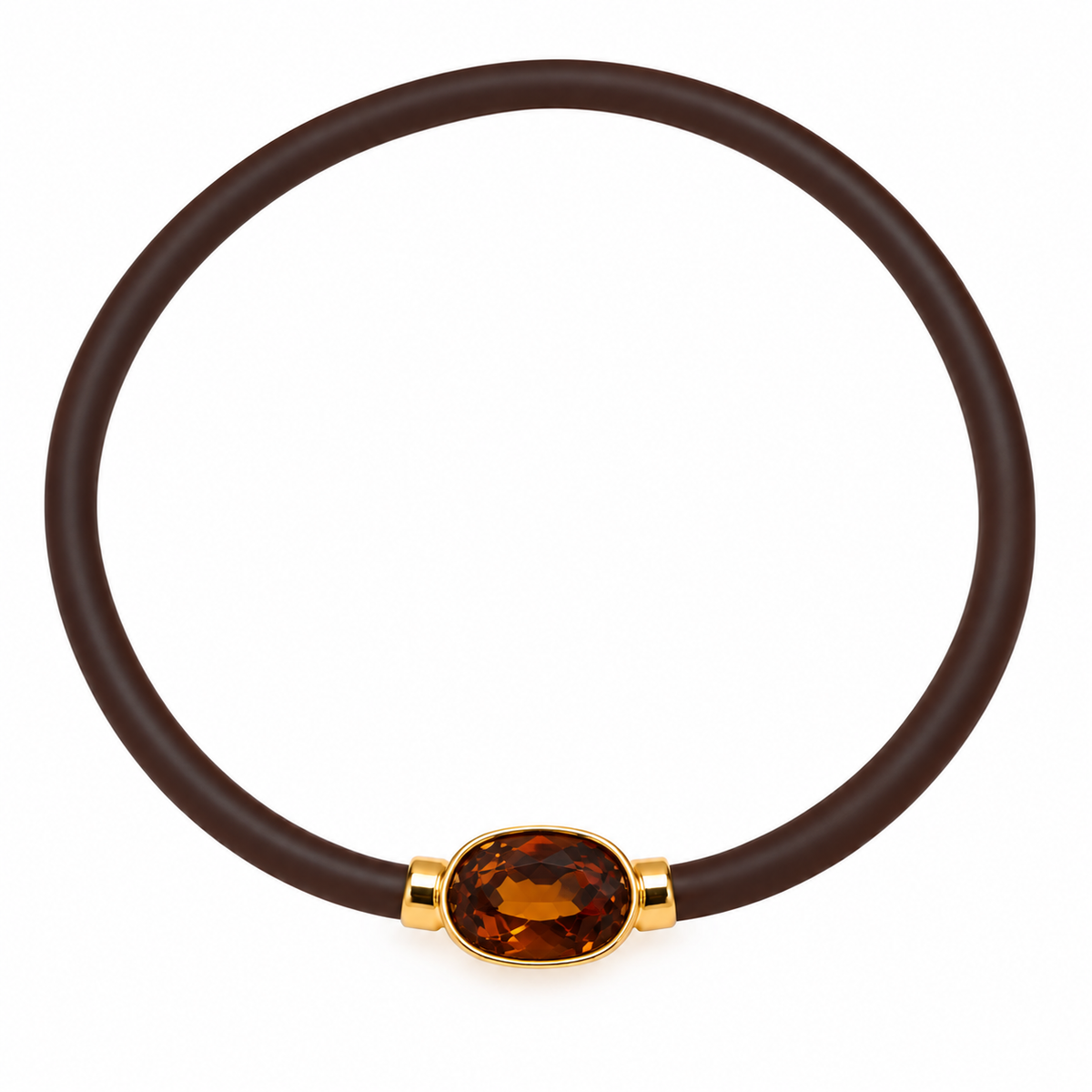 Collar Ébano de caucho con circonita, vista 11 - Alma de Plata