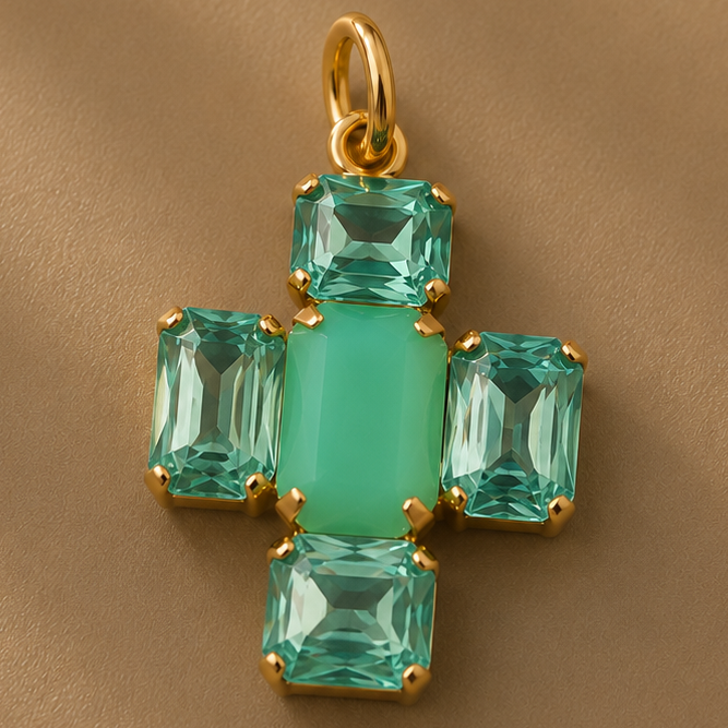 Charm Cruz Esenza Maxi de cristales, vista 4 - Alma de Plata