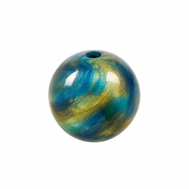 Charm Elna carey - esfera de resina marmolada - Alma de Plata