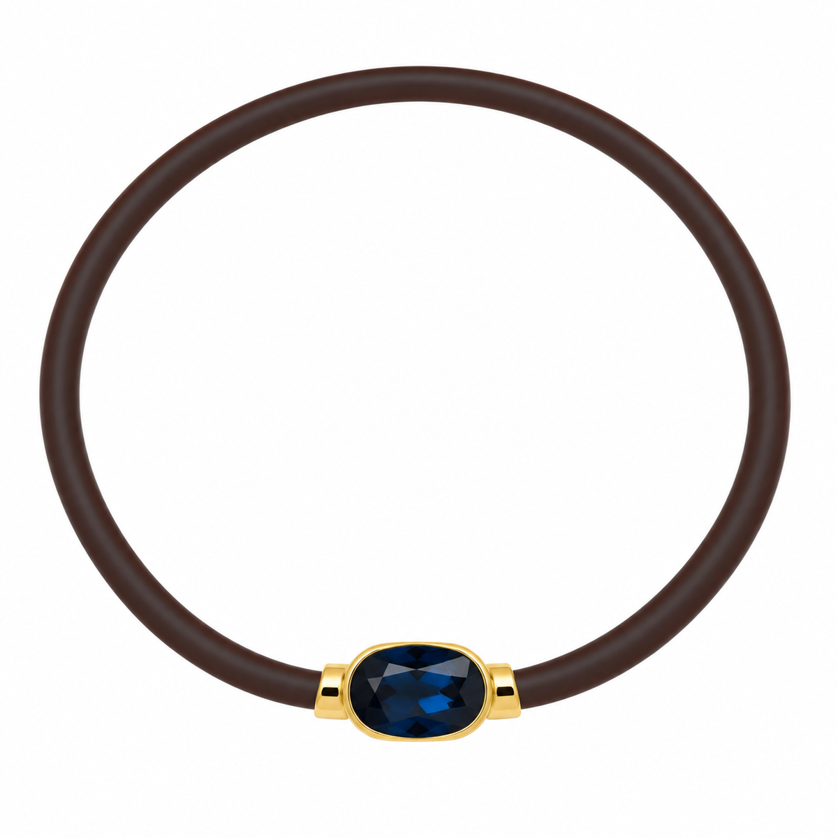 Collar Ébano de caucho con circonita, vista 8 - Alma de Plata