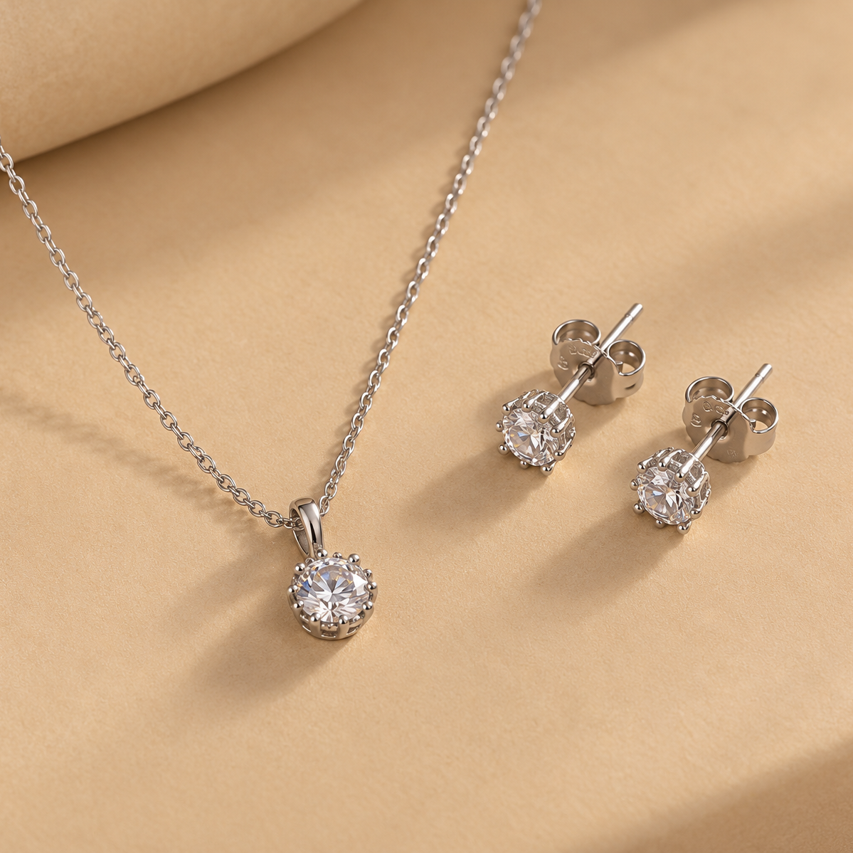 Pack Alhena de plata 925, collar y pendientes