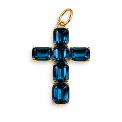 Charm Cruz Eclipse – cruz dorada con cristales, foto 4