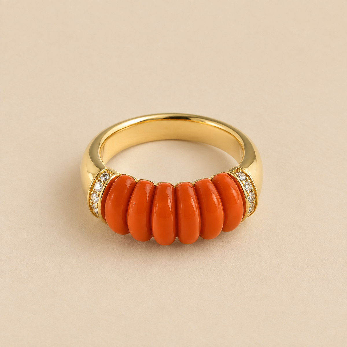Anillo Azure naranja - Alma de Plata