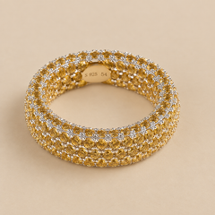 Anillo Luxe de plata 925 micro pavé puesto - Alma de Plata