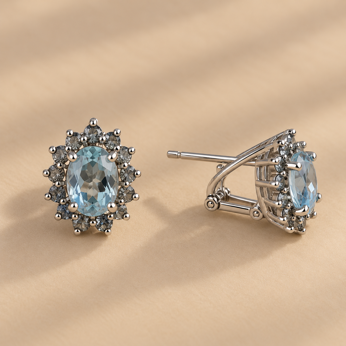 Pendientes Tanza de plata 925, detalle del color