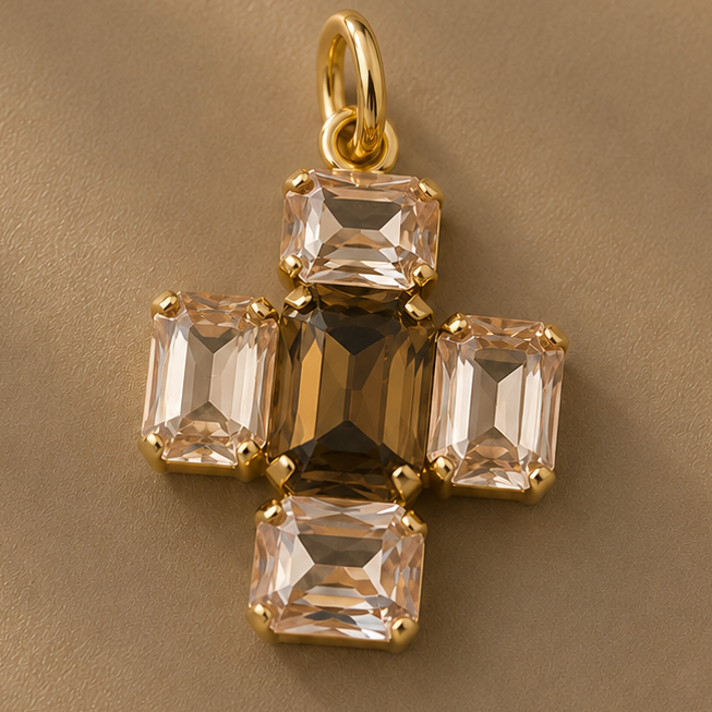 Charm Cruz Esenza Maxi de cristales, vista 6 - Alma de Plata