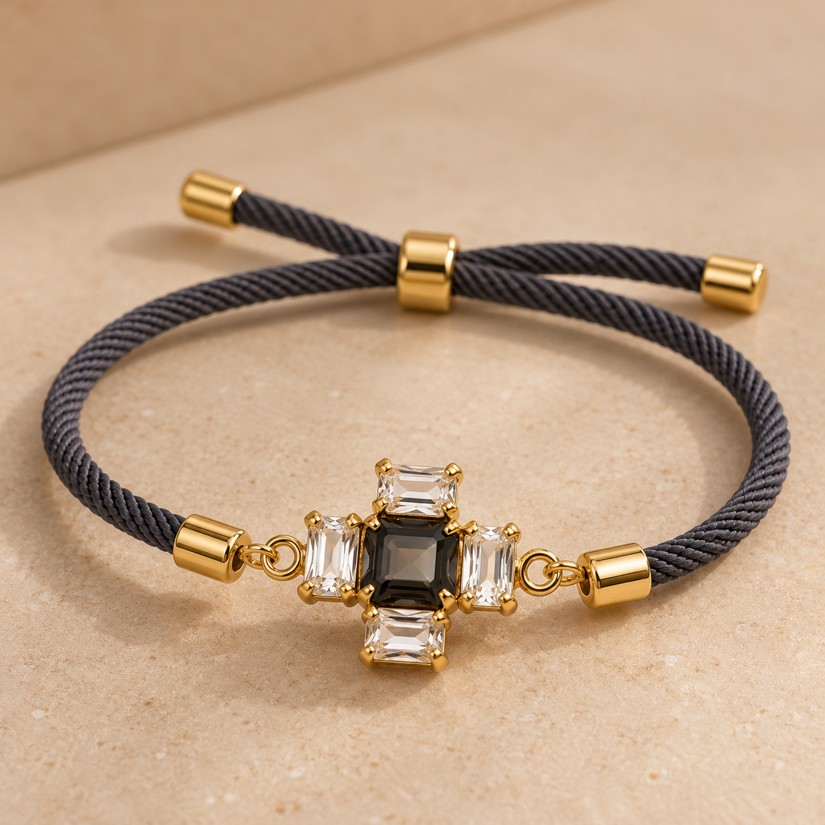 Pulsera Esenza ajustable con cristales facetados