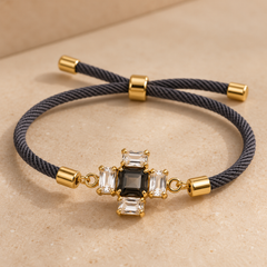 Pulsera Esenza ajustable con cristales facetados