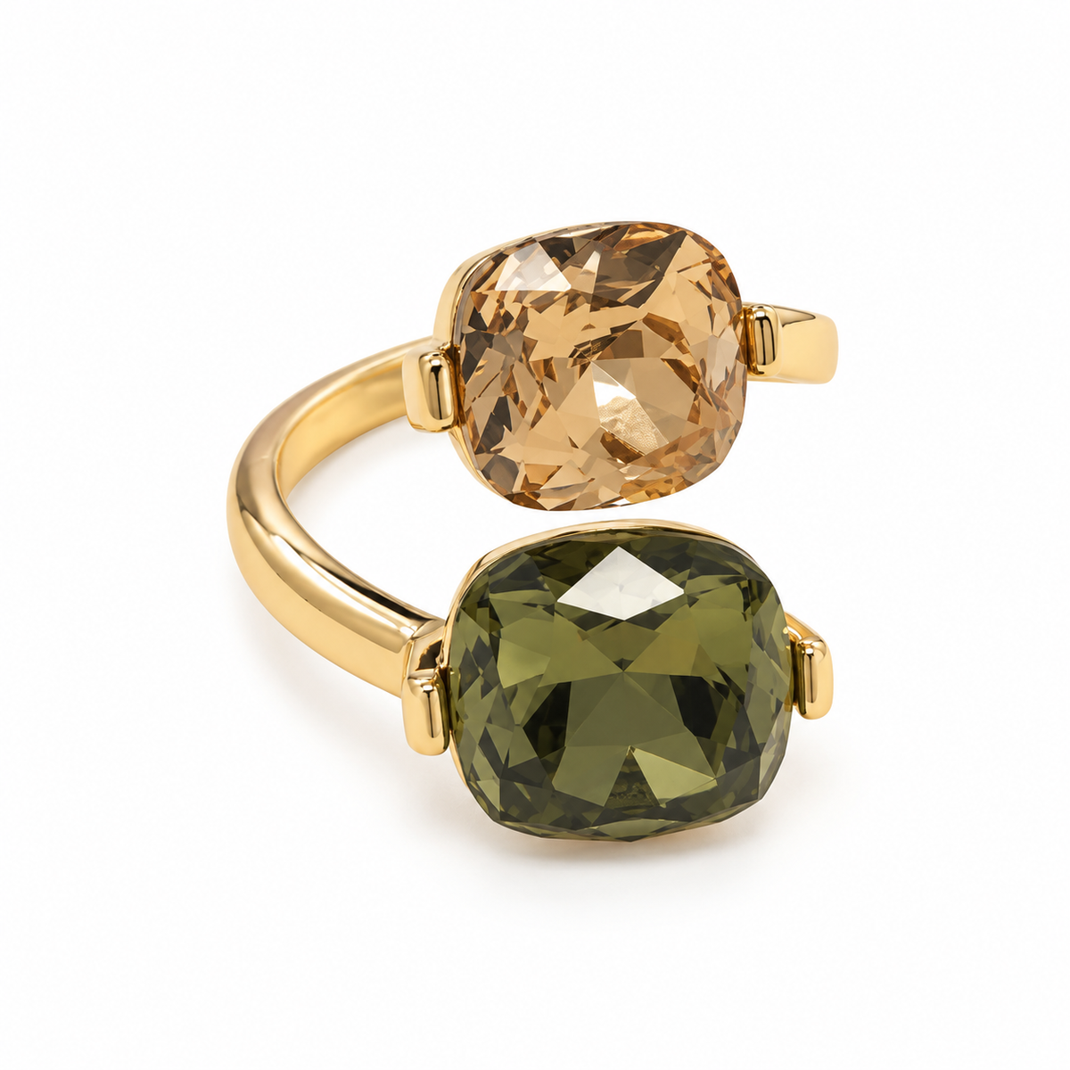 Anillo Iris ajustable de latón con baño de oro