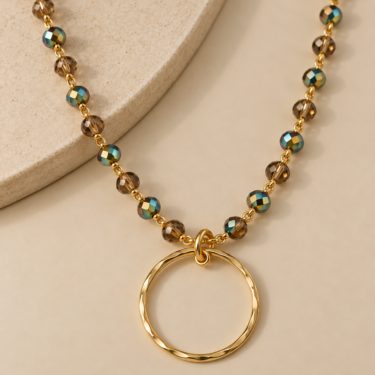 Collar Aurea, piedra de color - Alma de Plata