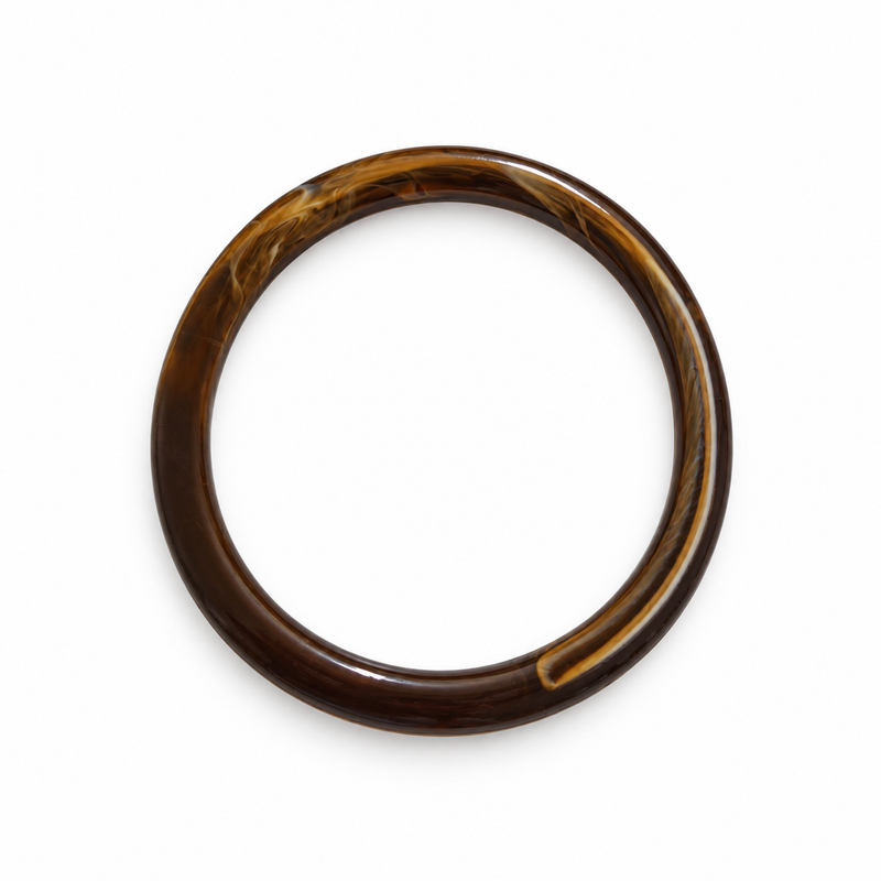Pulsera Resina Nova marrón oscuro, efecto carey - Alma de Plata