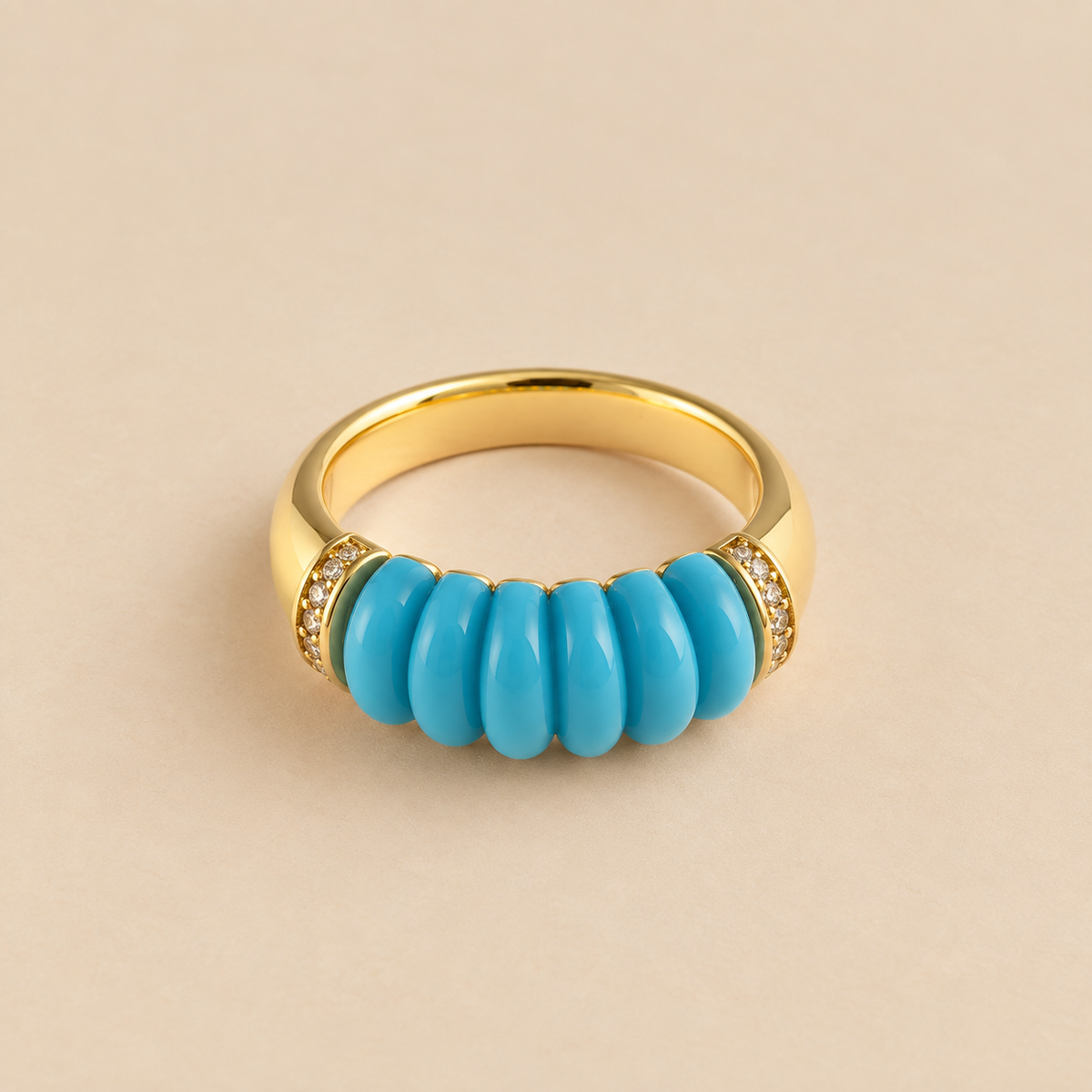 Anillo Azure turquesa - Alma de Plata