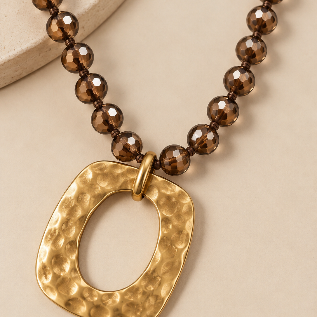 Collar Vela, colores de piedra - Alma de Plata