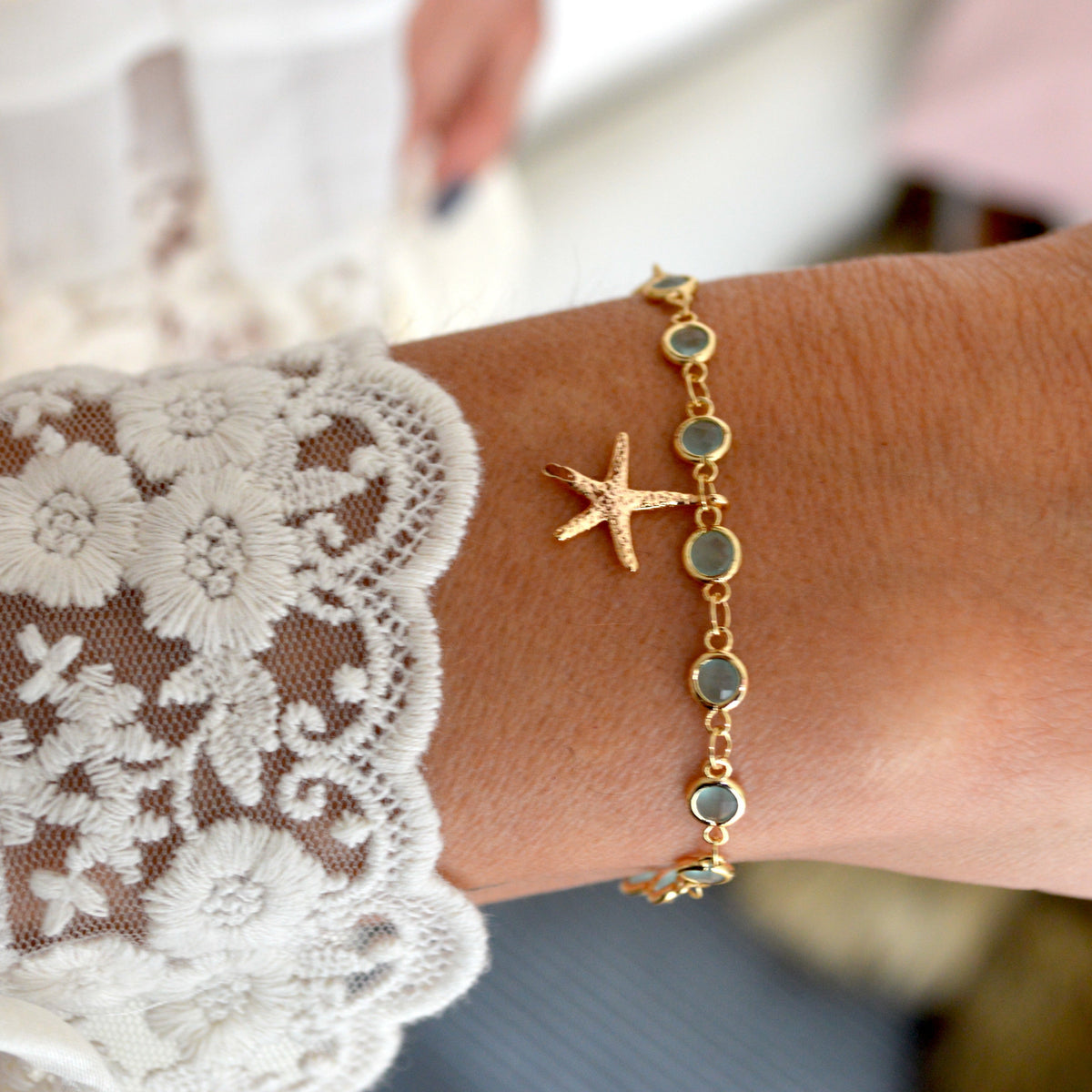 PULSERA COSMOS ESMERALDA CELESTE