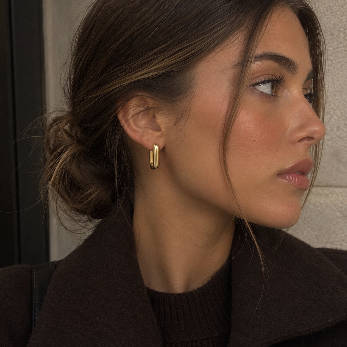 Pendientes Aria, aros gruesos de plata 925 en plateado y dorado
