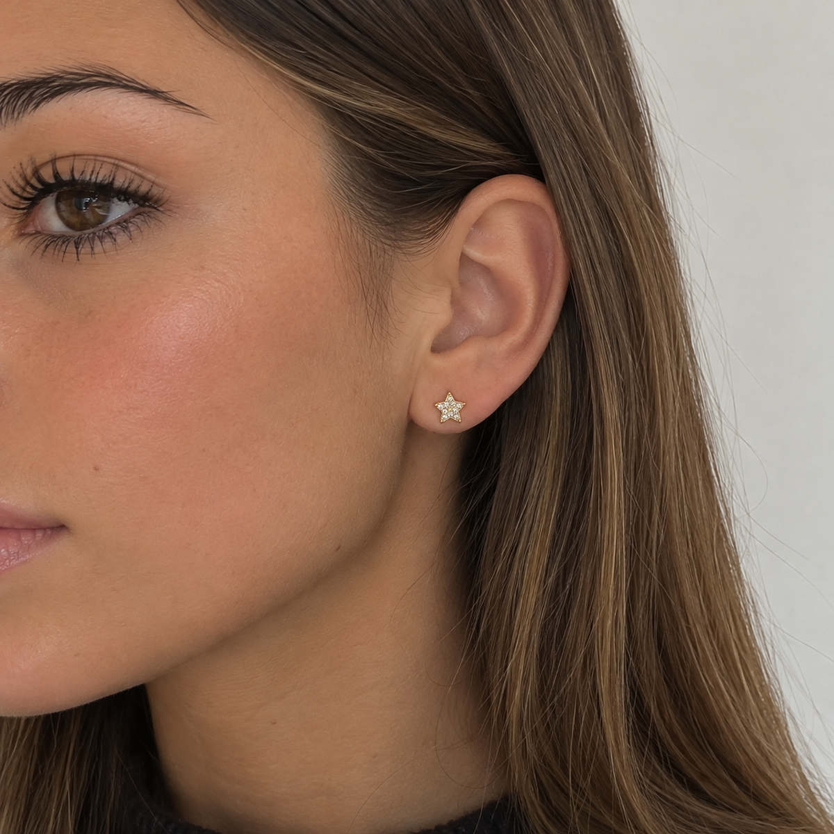 Pendientes Alba, estrellas de plata 925 en plateado y dorado