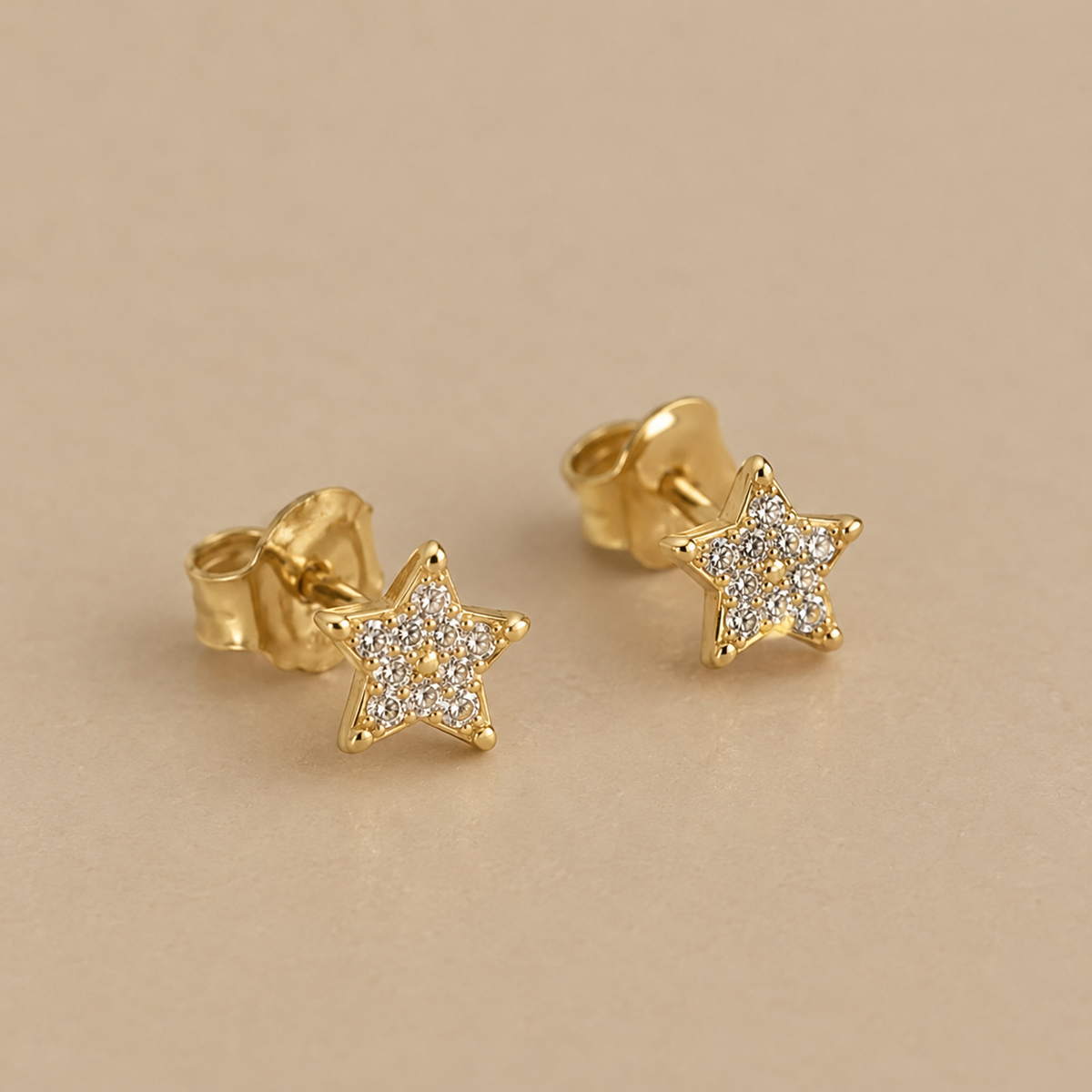Pendientes Alba, estrellas de plata 925 con baño de oro