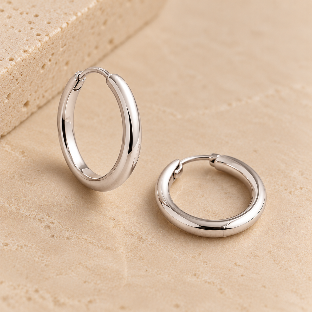 Pendientes Isla, aros de plata 925 puestos