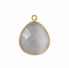 Charm Aurora Mini blanco de cristal facetado y baño de oro