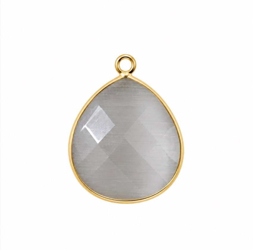 Charm Aurora Mini blanco de cristal facetado y baño de oro