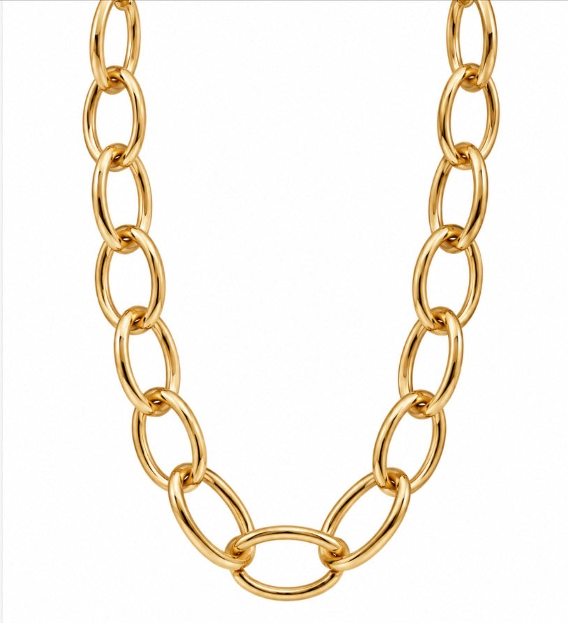 Collar Oria dorado de latón con baño de oro