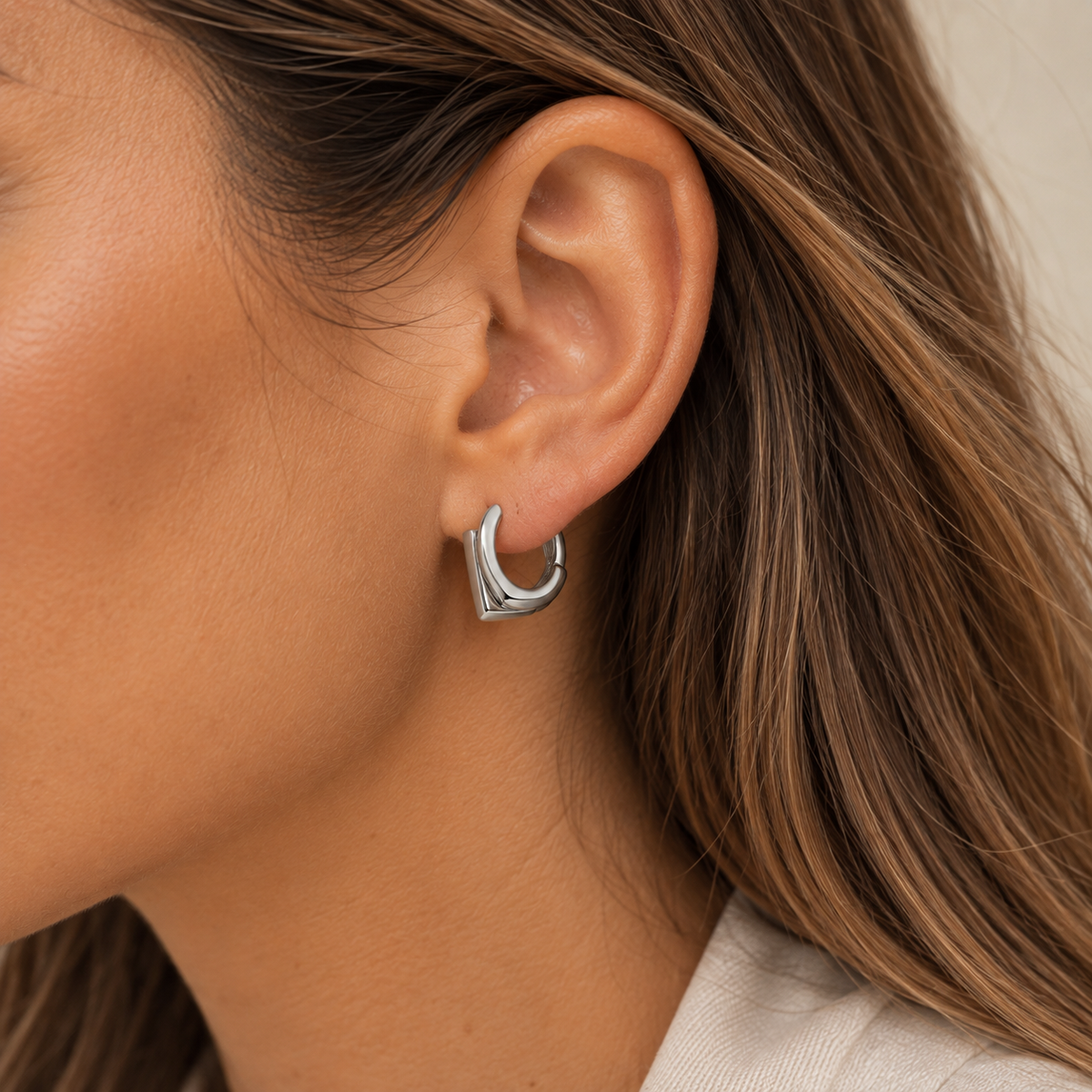 Pendientes Elara de plata 925 con brillo luminoso, otra vista