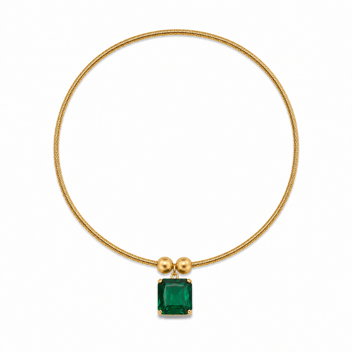 Collar Eclat con charm de piedra de color - Alma de Plata