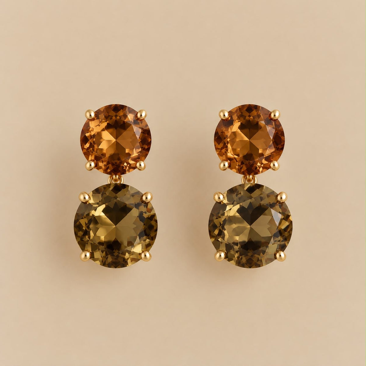 Pendientes Iris de latón con baño de oro en varios colores